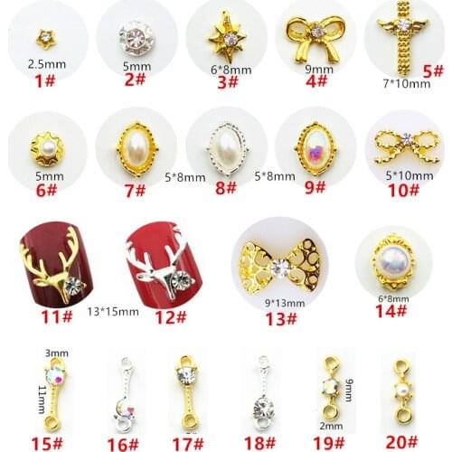 10pcs/lot Korea 3D Alloy Nail Decorations Metal Bowknot Nail Art Accessories Charm Nail Deco Parts