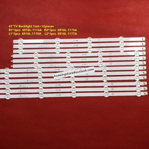 12PCS LED backlight strip For LG 47inch 47E380S 47LN578S 47LN578V 47LN5788 47LA6210 47E5ERS 47LP360C 47LN519C 47LN5790 47LN5406
