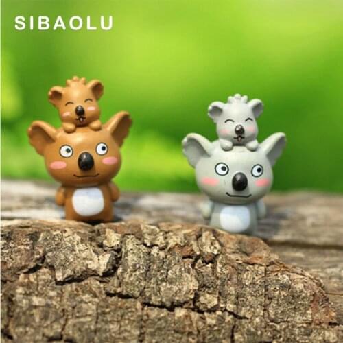 Mother and Kid Figures lovely decorative mini fairy garden animals statue jardin miniature Moss ornaments resin craft