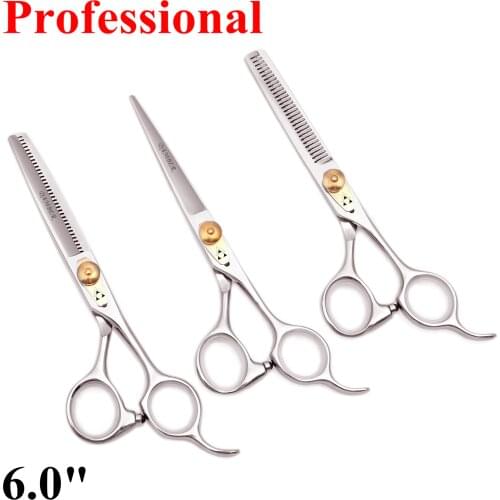 50Pcs 6.0Hair Scissors Professional Hairdressing Scissors Cutting Barber Scissors Janap 440C Thinning Salon Hair Cut Shears 1016