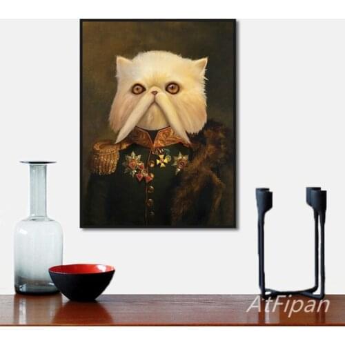 Abstract Heroic And Handsome General Cat Poster Canvas Painting Prints Art Wall For Living Room Bedroom Aisle Home Decor