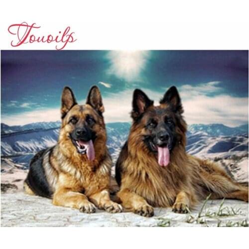 5D DIY Diamond Embroidery Sale Animal German Shepherd Dog Pet Diamond Painting Cross-Stitch Kits 3D Diamond Mosaic Wall Stickers