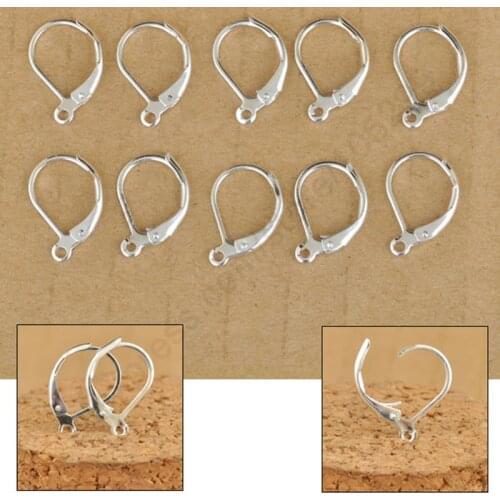 Fast Ship 100Pcs Making Jewelry Findings Sterling Silver Color Hoop Circle Hook Earring Earwires DIY Jewelry Made Beads