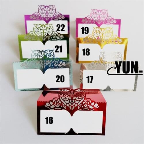 D. 100pcs/lot Love Heart Paper Vine Seat Table cards Laser Cut Wedding Favors Decor Hollow Name Name Place Cards Invitations