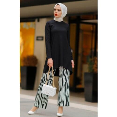 Zebra Pattern Black Hijab Dual Team-Islamic Fashion, Islamic fashion the Kombinleriyle Modern islamic clothing, trend islami fashion