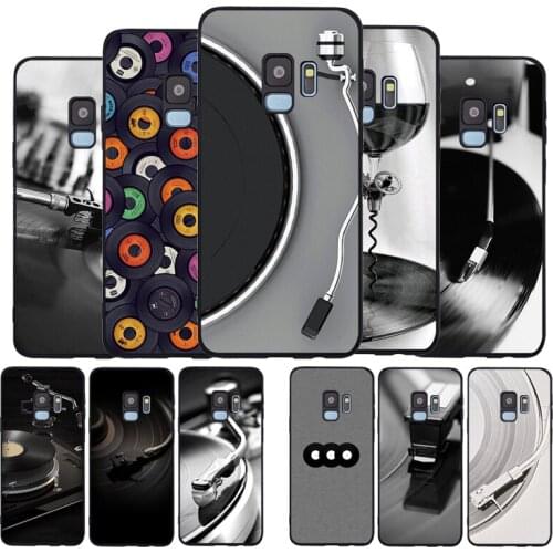 Black Vinyl Record Player black Soft phone Case For Samsung S20 S10 S9 S8 S7 edge Plus Lite Note 8 9 10 A6 A7 A8 A9 2018
