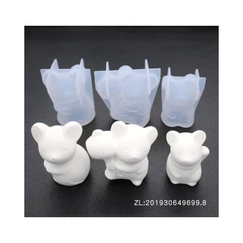 Diy crystal epoxy Mouse three-dimensional mould decoration pendant mirror table silicone mold baking kitchen tool