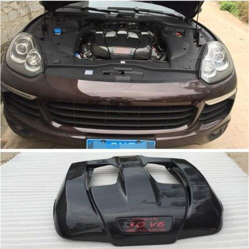 High quality Carbon Fiber modified engine carbon fiber hood engine cover engine radiator cap For Porsche Cayenne 958 2015-2017
