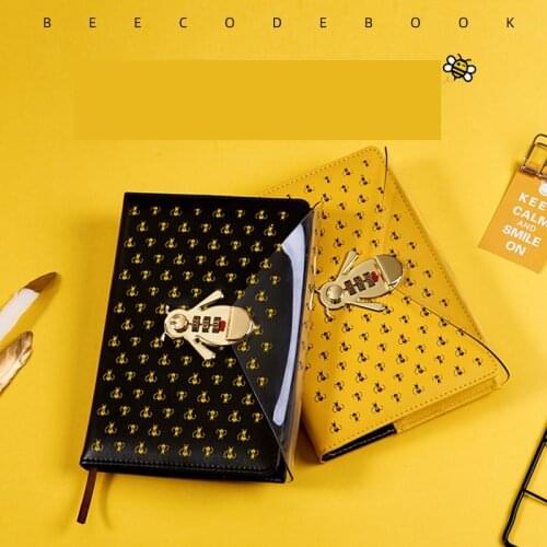 Pu Leather A5 Diary With Lock Planner Refill Daily Journal Travelers Notebook Agenda Password Book Office School Stationery Gift