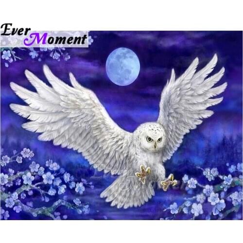 Ever Moment Diamond Painting White Eagle Flower Full Square Drill 5D DIY Mosaic Diamond Embroidery Cross Stitch Decor ASF1636