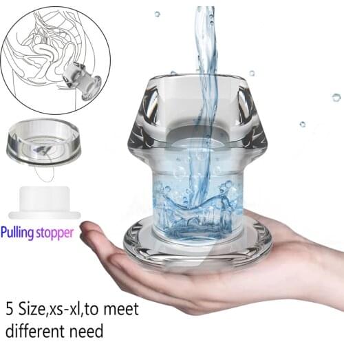 Giant Hollow Anal Dildo Prostate Massage Butt Plug Anal Tunnel Expander Soft Vaginal Speculum Shower Cleaning Enema Sex Products