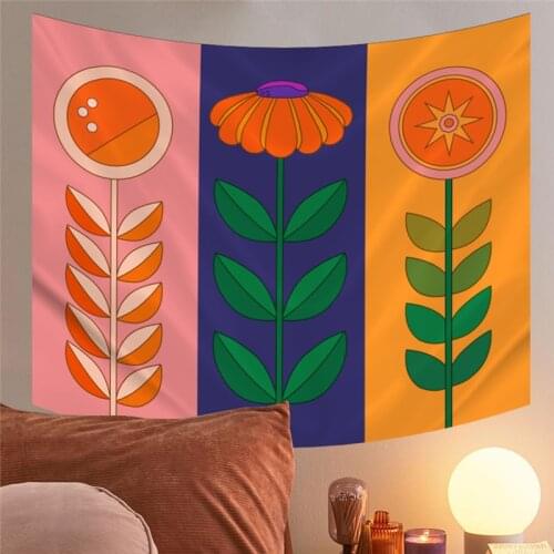 INS Nordic Floral Aesthetic Art Tapestry Wall Hanging Bed Room Living Room Backdrop Decor Functional Picnic Cloth Fshion Tapiz