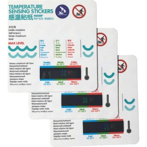 Baby Bath Water Temperature Measuring Card Sticker Bathtub Pool Cartoon Temperature Card Baby Bath Water Temperature Stickers