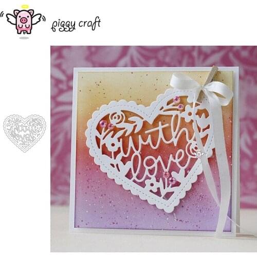 Piggy Craft metal cutting dies cut die mold Letter flowers heart frame Scrapbook paper craft knife mould blade punch stencils