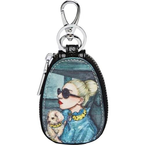 Multifunctional Key Bag Female Cartoon Zipper Bag Waist Car Keychain Key Wallet Key Case Key Holder Housekeeper Keys Organizer