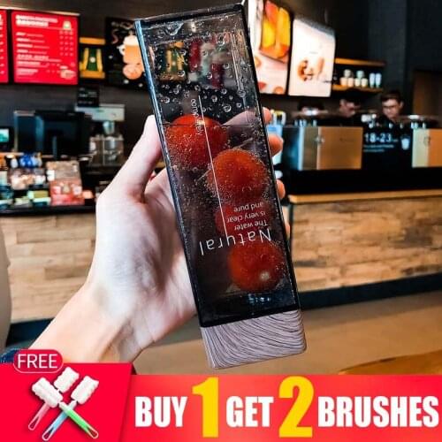 480ml My Travel Square Plastic Infuser Lemon Reusable Water Bottle Portable Leak-proof Outdoor Sport Travel Camping Gym Bottles