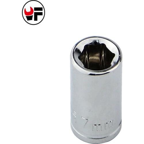 1/4" 7mm Socket wrench head metric socket set bolt hexagon allen head torque wrench sleeve head hand tool parts D4204