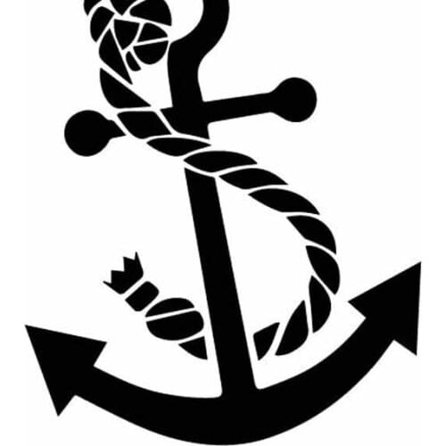 Car Sticker Dazzling Anchor PVC Decal Sea Boat Rubber Boat Boat Canoe Yacht Car Sticker Cover Scratch Black/white, 15cm*12cm