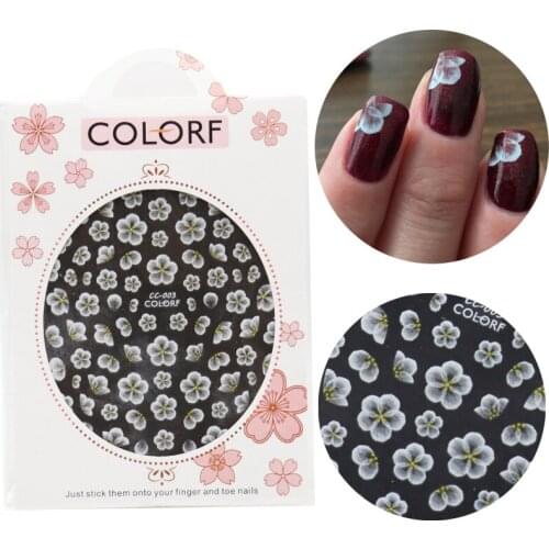 Nail Art Stickers Tips Decoration Lace White Flower Acrylic Stickers Decals Nail Adhesive DIY Slider Design Nail Art Decorations