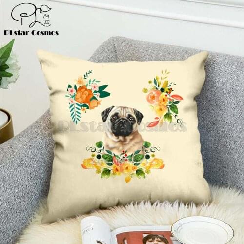 Pet dog flower puppy Nordic short plush Pillow Case Polyester Decorative Throw Pillow Cover Square style-8
