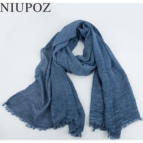 2018 New Design Cotton Linen Scarf Women Scarf Unisex Solid Cashual Shawl Muslim Hijab Warm Thick Knitted 80*200cm M268