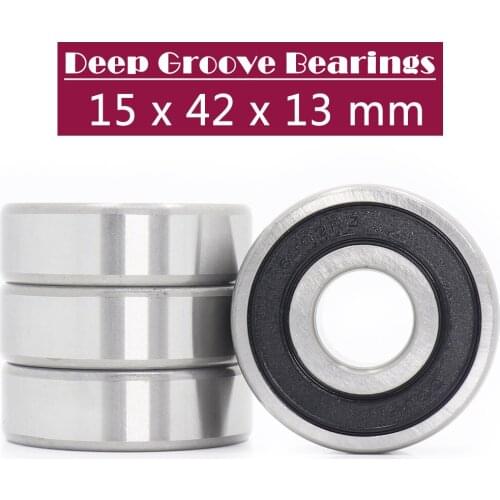 6302RS Bearing ABEC-3 (4 PCS) 15*42*13 mm Deep Groove 6302-2RS Ball Bearings 6302RZ 180302 RZ RS 6302 2RS EMQ Quality