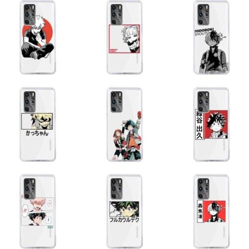 My hero academia anime Phone Case Transparent For Huawei honor V 9 8 10 20 7 i S A C X pro lite play Soft TPU Clear Mobile bags