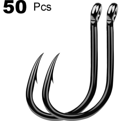 50pcs/lot octopus fishing hooks High Carbon Chemical Sharpen Barbed single Hook wholesale Supplier Fishhooks for carp fishing