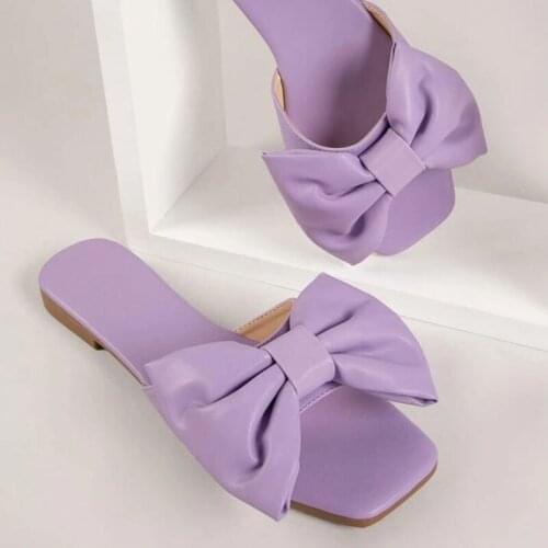 2021 New Summer Purple Women Design Narrow Band slippers Pink Sandals Ladies Square Sole Woman Mules Female slides shoes