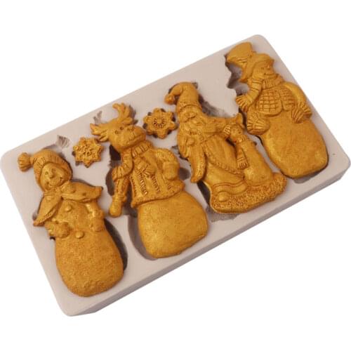Santa Claus Elk Silicone Mold Fondant Mould Cake Decorating Tools Chocolate Gumpaste Molds, Sugarcraft, Kitchen Gadget