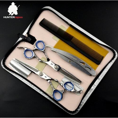 30% Off HT9124 Stainless Steel Hair Cutting Scissors Set Barber Scissor Kit Thinning Shears for Pet Grooming 6 Inch Haircut Tool