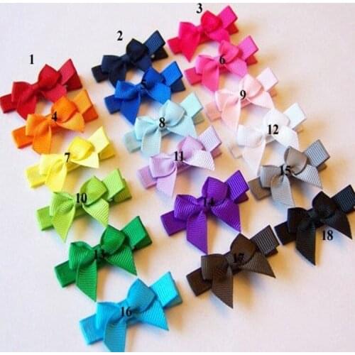 Mix color Tiny Bow clip ,Grosgrain Ribbon hair clip headwear 100pcs