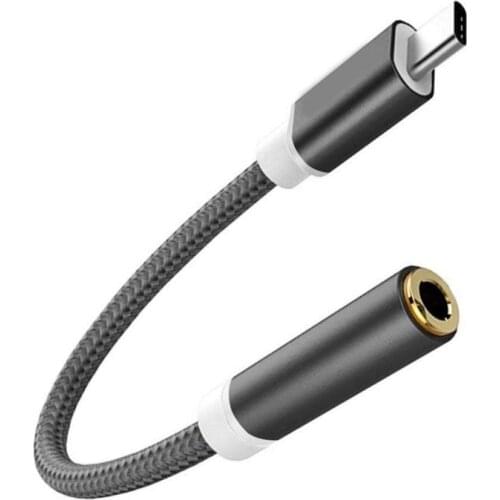 Type C to Earphones Cable Converter USB Type C to 3.5mm Audio Jack Adapter for Wired Headphones Connecting Cellphones