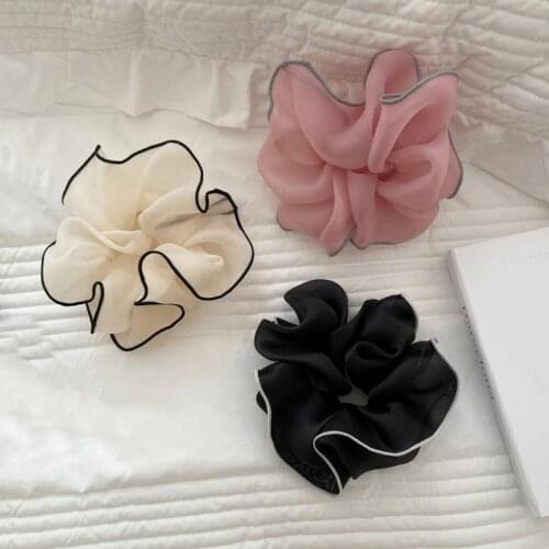 1PC Tulle Organza Hair Ties Oversized Mesh Hair Scrunchies Ponytail Holder Hair Rope Elastic Hair Rubber Band Headwear Hair Loop