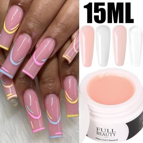 15ml Nail Polish Extension Gel UV Gel Nail Phototherapy Glue White Clear Pink Quick Building Gel Nail Varnish for Manicure Tools