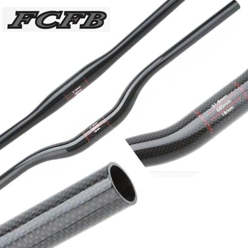 Ultralight 3K glossy Carbon handelbar Bicycle MTB Handlebar rise Mountain Bike handlebar 31.8mm 600-760mm FCFB