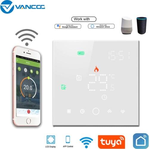 Vancoo Tuya Smart Thermostat Wifi Temperature Controller For Electrical / Water Heating Systems Work With Alexa Google Home