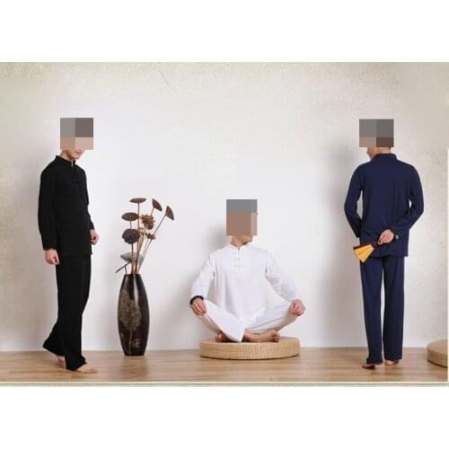 Spring&summer high quality lycra cotton Man yoga suits fitness clothing male meditation lay uniforms blue/black/white