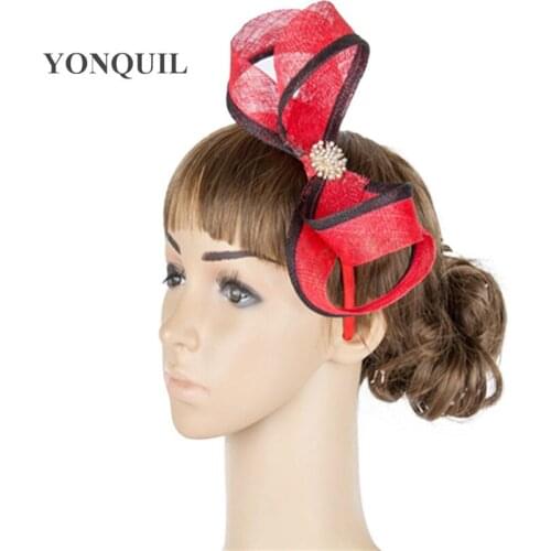 High quality multiple color sinamay fascinator chic headdress headwear events hair accessoiry church headpiece party hat MYQ036