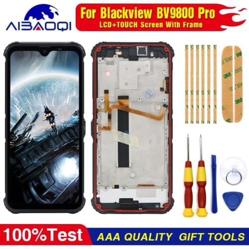 New Touch Screen LCD Display For Blackview BV9800 BV9800 Pro Digitizer Assembly With Frame Replacement Parts+Disassemble Tool