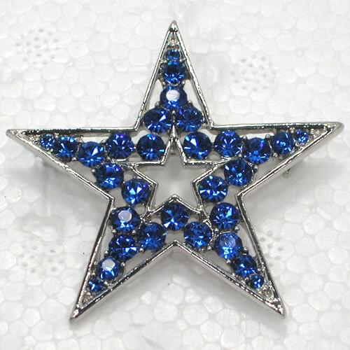 Star Brooch Blue Rhinestone Pin brooches C779 B
