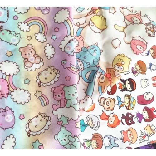 100x148cm Totoro Spirited Away Faceless Man thin Polyester canvas fabric patchwork for Tissue Curtain pillow Cover bag