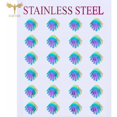 2021 Womens Hot Sale Jewelry Color Shell Stud Earring Set Stainless Steel Accessories Seaside Beach Jewelry Girl‘s Gift