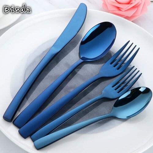 5Pcs Cutlery Set Stainless Steel Spoon Fork Knife Cake Fork Western Elegant Flatware Set Restaurant Dinnerware Servicer