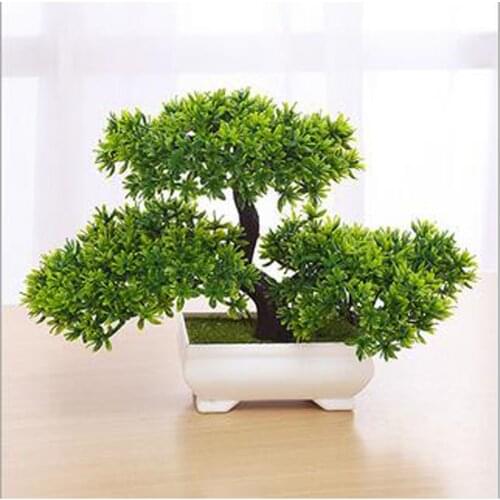 5Pcs/Lot Hot 5Colorful Platic Artificial plant potted bonsai fake flower plant pine trees for wedding christmas home decoration