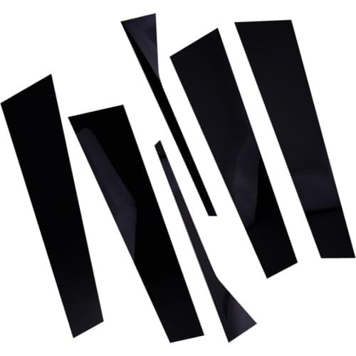 6Pcs/Set Piano Glossy Black Car Front Door Window Pillar Post Cover Trim Sticker Fit for VW Jetta Sedan 2006 2007 2008 2009 2010