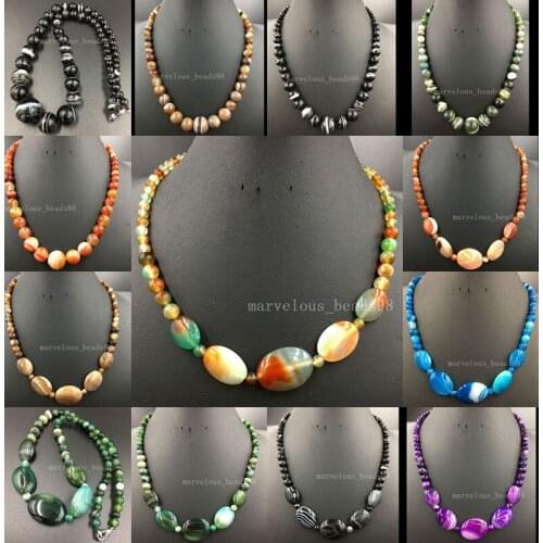 Free shipping Fashion Jewelry Colorful Onyx Carnelian Oval Round Pendant Necklace WB630