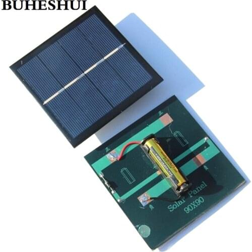 BUHESHUI 1W 500MA Solar Panel With Base For Battery 1W 2V Solar Cell For 1.2V AAA Rechargeable Battery Charging Directly