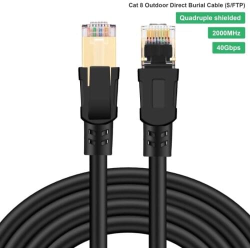 Cat8 Ethernet Cable RJ45 8P8C Network Cable 2000Mhz High Speed ​​Patch 25 / 40Gbps Lan For Portable Router 3m / 5m / 10m