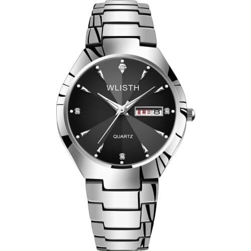 Watch Women WLISTH Luminous Couple Watch Fashion Quartz Luxury Steel Calendar Watch Mens Wristwatch for Lovers Relogio Masculino
